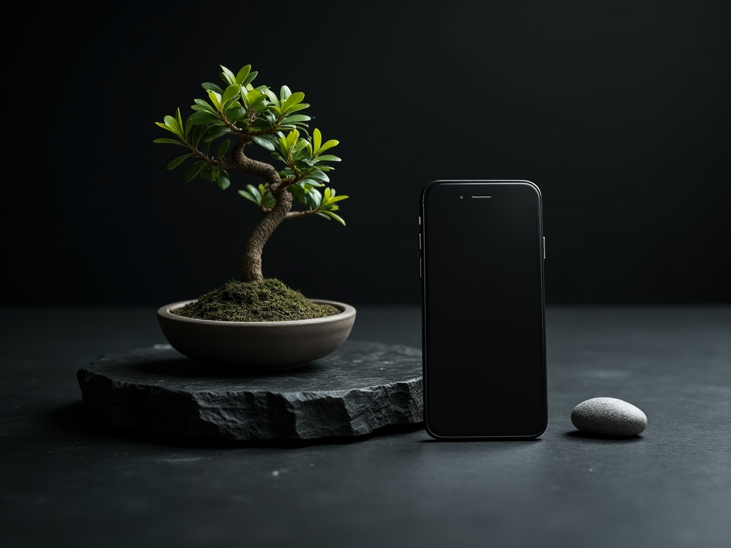 Concepto zen de tecnología móvil